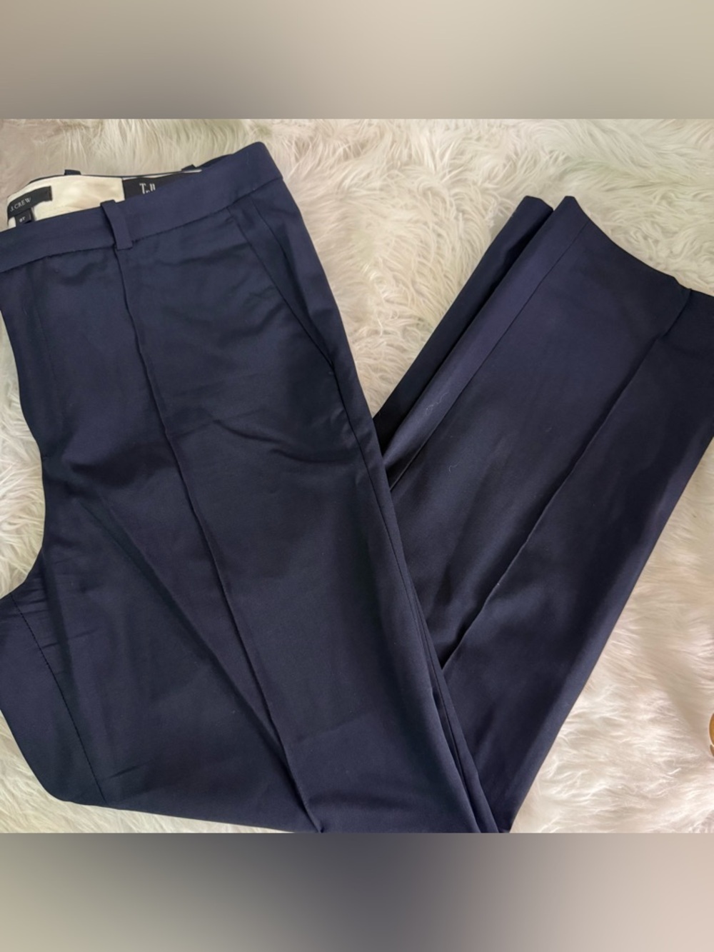 J.Crew Boy Trouser Pants 8 Tall Navy Wool Blend Career Office Women’s